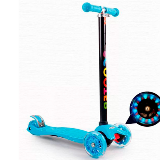 Scooter Monopatín Infantil LED (hasta 68 kg) bebés y niños, 3 ruedas